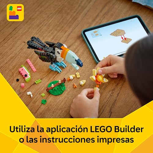 Miniatura 7 de Lego Creator 3 En 1 Fauna Salvaje: Tucán Tropical Con Flor - Animal De Juguete Transformable En Mariposa O Figura De Pez Tropical - Regalo Creativo Para Niños Y Niñas De 7 Años 31173