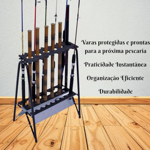 Suporte de Chão para Varas de Pesca 25 Varas
