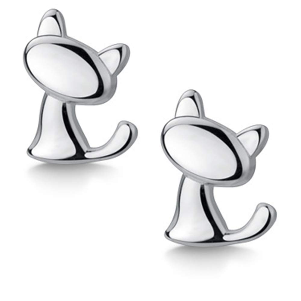 PargleevStud Earrings Gift for Her, 925 Sterling Silver Earring Set Girls Women Lovely Cat Studs Great Gift for Sister, Mom, Friends