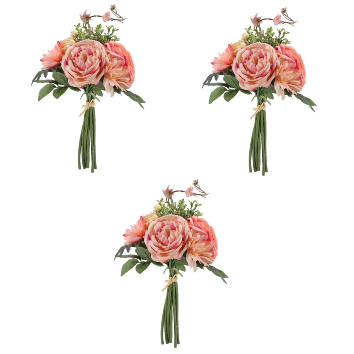 Alipis 3 Racimos Ramo De Rosas Artificiales Decoración del Comedor Floral Rosas Falsas Centros De Boda para Mesas Decoraciones De Mesa De Centro De Mesa Peonías Falso Florero El Plastico