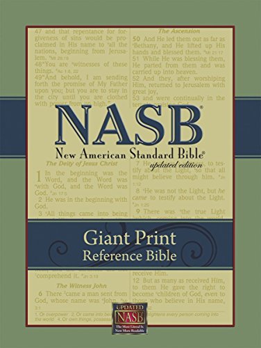 Giant Print Reference Bible-NASB by Foundation Publication Inc (Editor) (Large Print, 1 Feb 2002) Leather Bound
