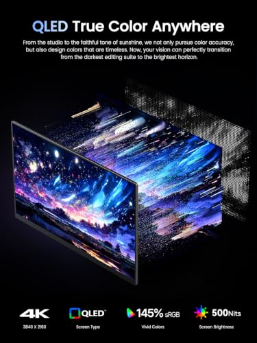 Image of UPERFECT Portable Monitor 4K 120HZ QLED 17.3 inch | 0.1ms Gaming Monitor, 500 Nits | 3840 * 2160 UHD |100% DCI-P3 | USB-C & HDMI | VESA & Stand | Travel Screen for Laptop, Computer, Game Consoles
