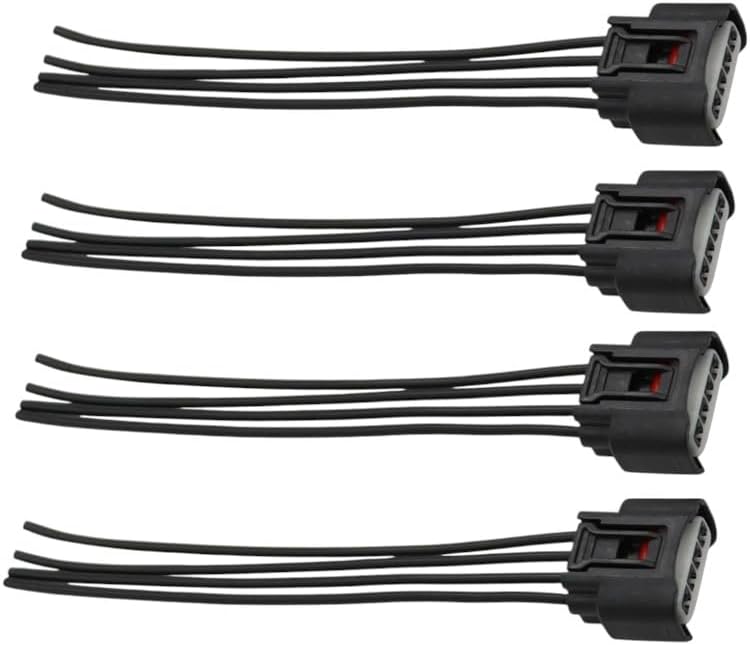 4X New Ignition Coil Female Connector Plug Harness for Toyota for Lexus 2AZFE 1ZZFE Genuine OEM Replacement