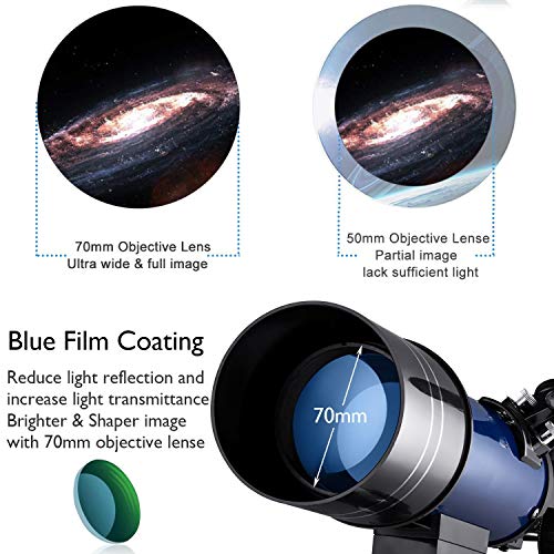 Telescopio Astronómico Refractor 70mm para Principiantes miniatura 5