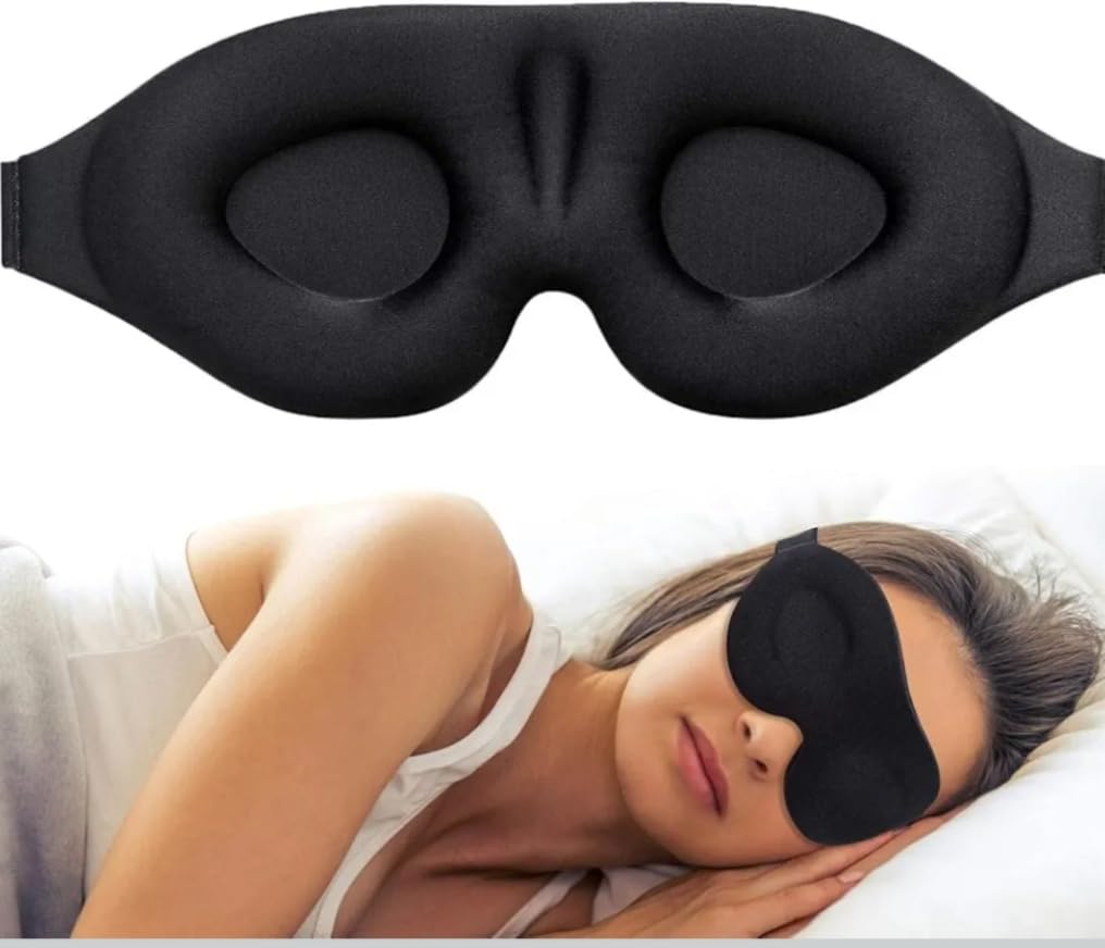 shivamX E-mart 3D Memory Foam eye mask for sleeping with Adjustable Strap Super Soft Sleeping Mask BlindFold for Comfortable Travelling Sleep for men and women-image-5