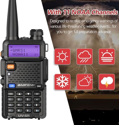 Baofeng Uv-5R Gmrs Handheld Radio Long Range Uv5R Walkie Talkies Rechargeable Two Way Radio,Gmrs Repeater Capable,Noaa Weather Radio Walkie Talkie For Adults thumb #3