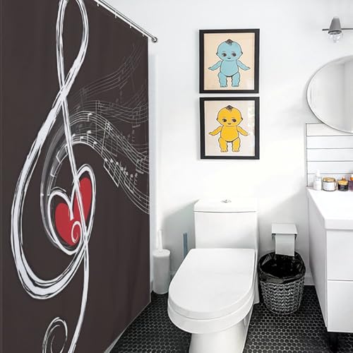 Rideau de douche Treble Love de 183 x 183 cm imperméable