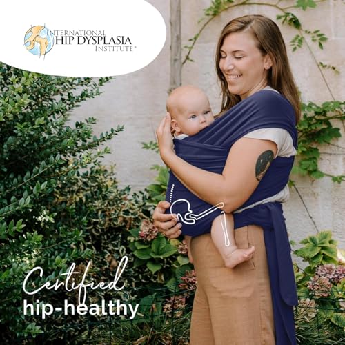 Image of Boba Baby Wrap Carrier - Original Baby Sling Carrier for Newborns (7-35 lbs), Soft, Secure, Hands-Free & Ergonomic, Ideal for Comfortable Bonding, New Parents (Navy Blue)