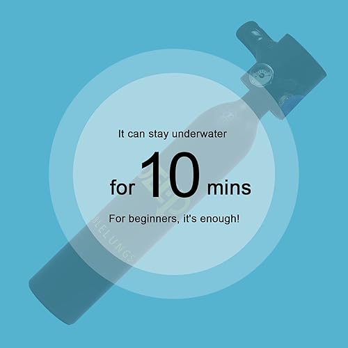 Miniatura 5 de GDAE10 Mini tanque de buceo de 3.0 pies cúbicos de oxígeno de 300 PSI + bomba de aire de alta presión de 4500 PSI, kit de equipo de buceo, juego de