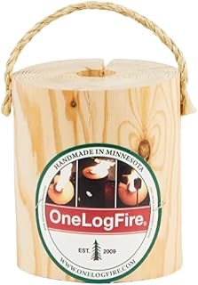 Ultra Mini - Single Log Campfire, 100% Natural Red Pine, Easy Light - 30 Minute Burn Time