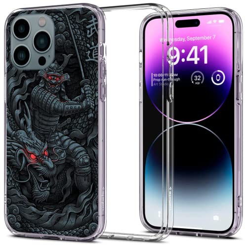 Coobaa Personalize For Dragon Samurai Phone Case Compatible With Iphone 13 Mini Soft Tpu Clear Slim Protective Phone Cover Transparent Silicone 5G #TOP1