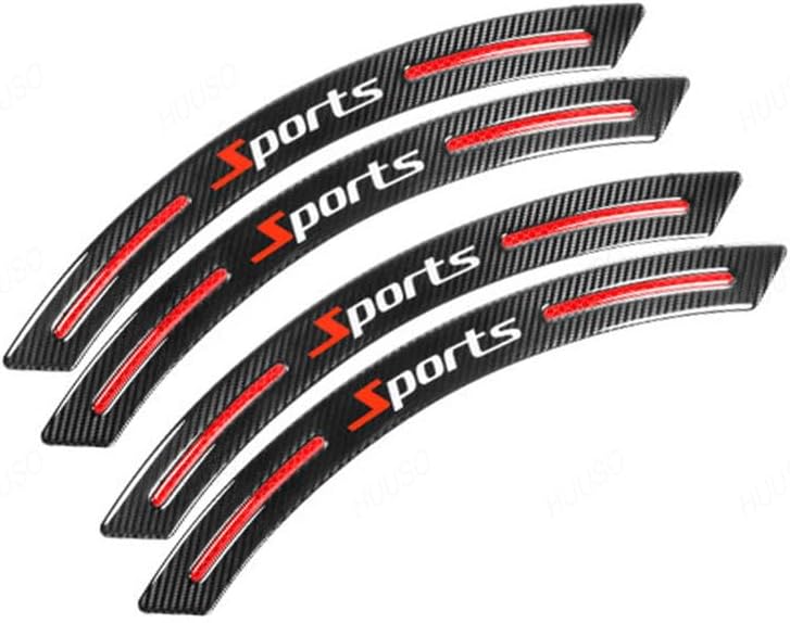 Car Fender Flares, Carbon Black Red Sports Design, 4 Pack, Wheel Arch Protection Edge Strip, Compatible with Maruti Suzuki Alto K10 (2022-2023)