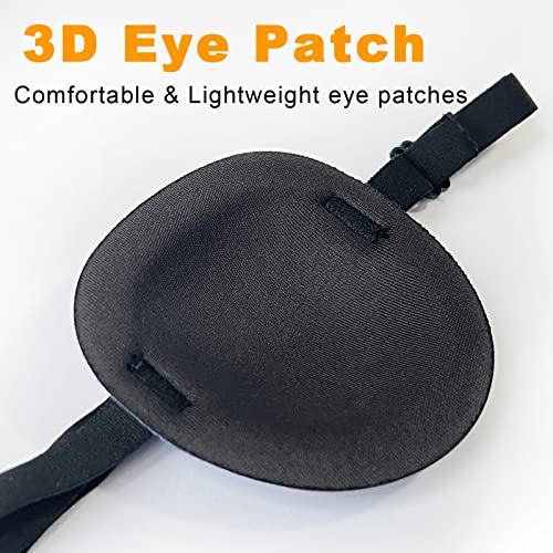Vandorla Eye Patches For Adults Kids, 2Pcs 3D Medical Eye Patch, Soft Adjustable Amblyopia Lazy Eye Patches For Left Or Right Eyes, Black Eye Patches With Diy Fruit Stickers #TOP1