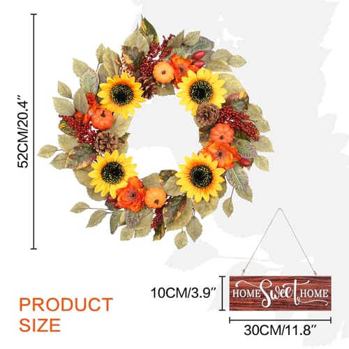RoseCraft Fall Wreath – Autumn Farmhouse Door Decor - Image 3