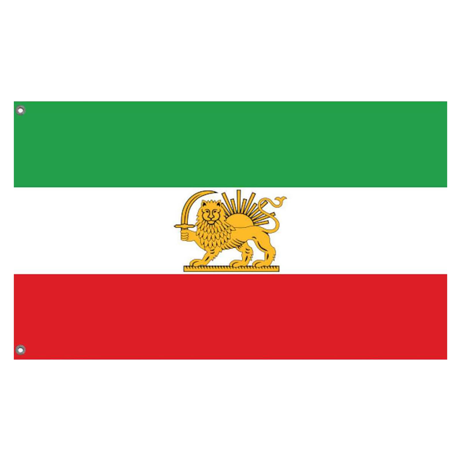Iran Flag 3x5FT Iranian Flags Old Historic Persian Iran Flag With Lions Sun Crowns Dur-able Double Stitched And Polyester For Garden Fence Lawn Park Patio Family Gatherings 2 Brass Grommets (A&02)