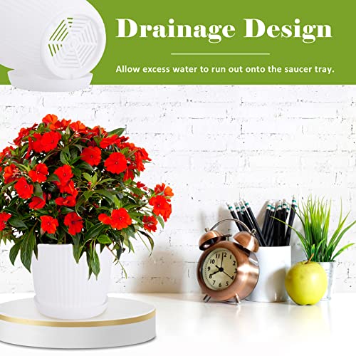 Akeydiy Macrame Plant Hanger With Pots, Hanging Plant Holder, Flower Planter With Multiple Drainage Holes And Trays, Hooks, Handmade 100% Cotton Rope Basket, Home Decor Indoor Outdoor (2 Pack) #TOP1