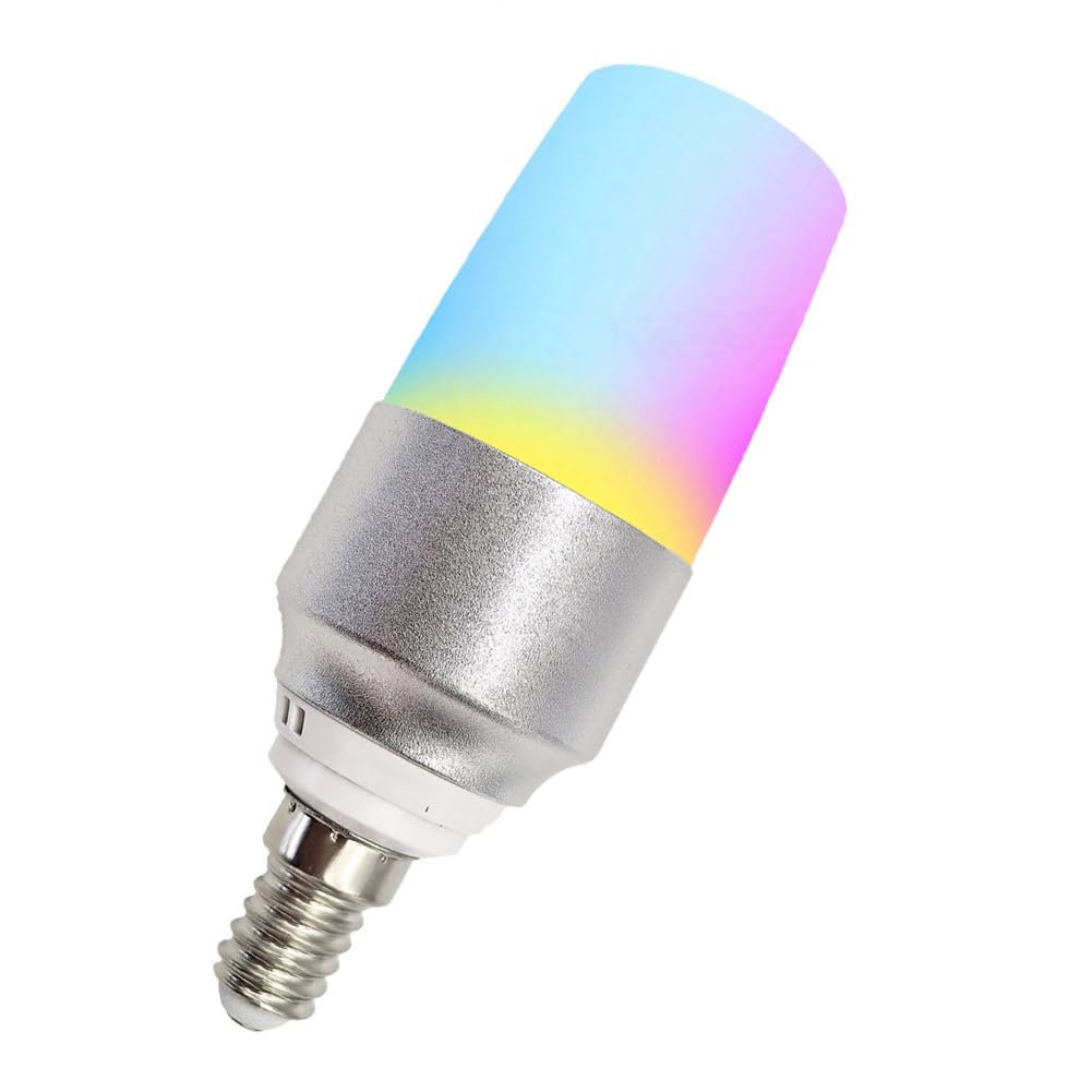 Vjsujehgy Tuya WiFi E14 5W LED Light Bulb Life APP Control CCT+RGB Voice Control Color Adjustment for Bedroom Lamps