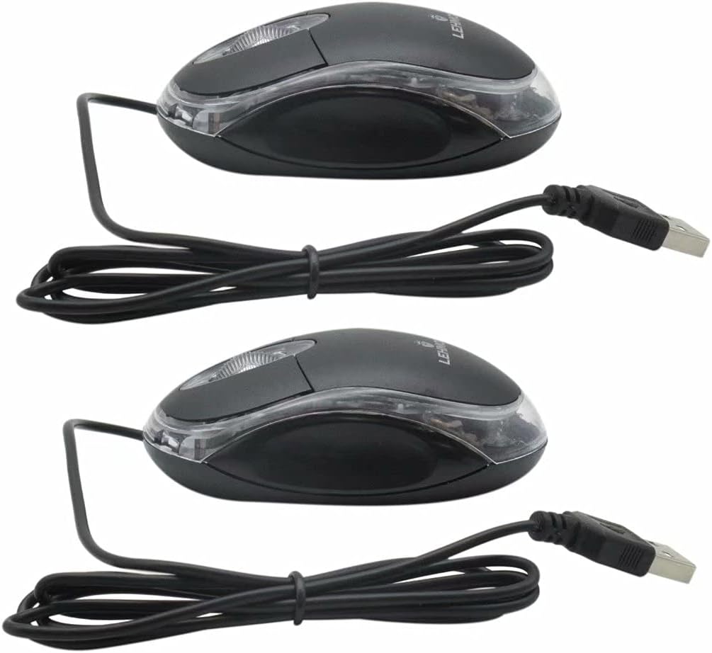 USonline911 Premium USB 3D Optical Scroll Wheel Mouse Mice for PC Desktop Laptop 2pcs