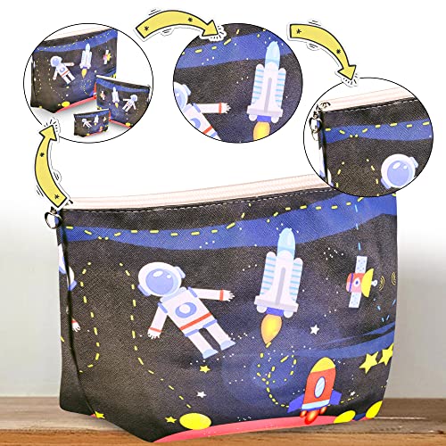 Image of FunBlast Multipurpose Canvas Pouch - Pack of 3 Pcs Pouch with Zipper Lock, Stationary Organizer Pouch, Travel Accessories Pouch Bag, Cosmetic Bag, Money Purse, Handbag (Rocket)