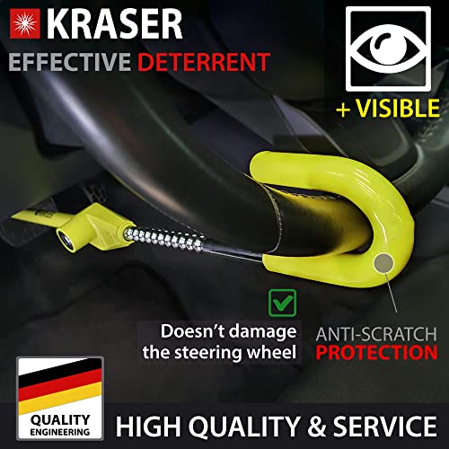 image for KRASER KR835 Steering Wheel Lock Pedal Lock, Adjustable, Visible and D