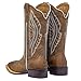 SheSole Square Toe Cowboy Boots For Women Wide Calf Ladies Fashion Western Cowgirl Boots Brown US Size 12