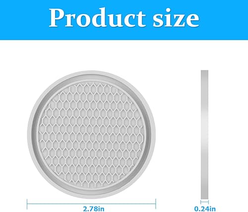 Miniatura 2 de BELOMI Portavasos para automóvil, paquete de 4 posavasos antideslizantes para inserción automática, 2.75 pulgadas, de silicona, impermeable, para