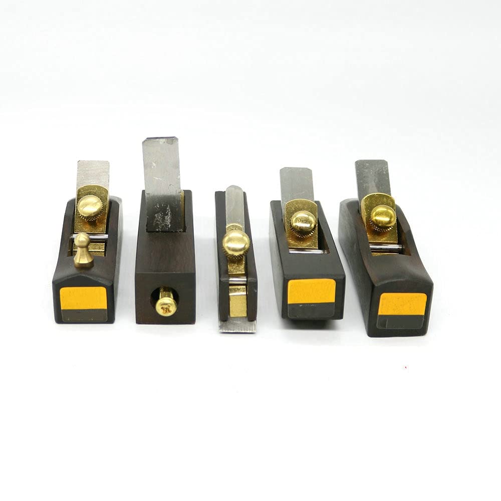 Mini pialle manuali fai da te Carpenteria Carpentiere Ebano Falegnameria Strumenti per la lavorazione del legno Set da 5 pezzi o Pialla manuale da 1 pezzo, un set (ABCDE), come mostrato