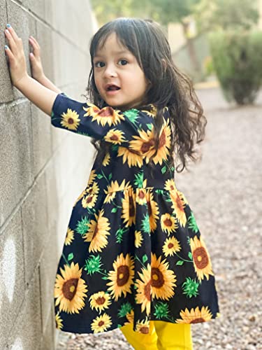 Image of HIHA Toddler Girls Christmas Outfits, Baby Girl Tunic Dress Tops Buffalo Plaid Pants Scarf Deer Winter Clothes