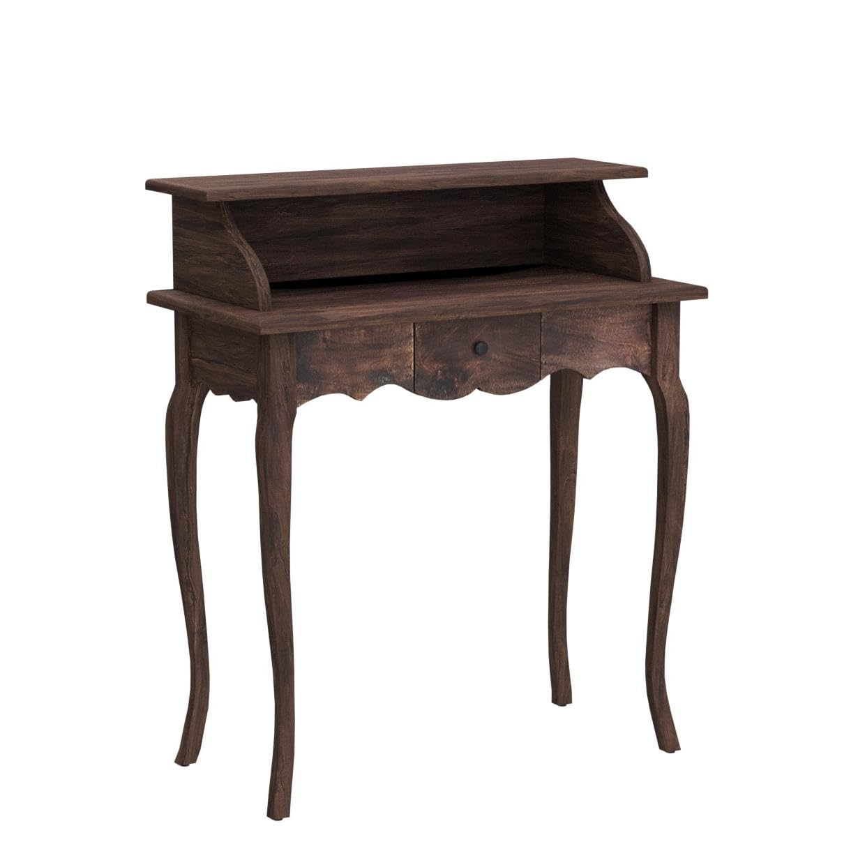 DESIGN DELIGHTS EDLER Holz SEKRETÄR Napoleon | Mahagoni, Massivholz, braun, 80 cm | Schreibtisch