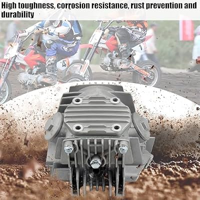 PowerMotor 52.4mm Cylinder Head Assembly with Spark Plug and Gaskets for 4-Stroke 1P52FMH Horizontal Engine 110cc ATV Dirt Pit Bike Go Karts Quad 4 Wheeler Dune Buggys Motorcycle