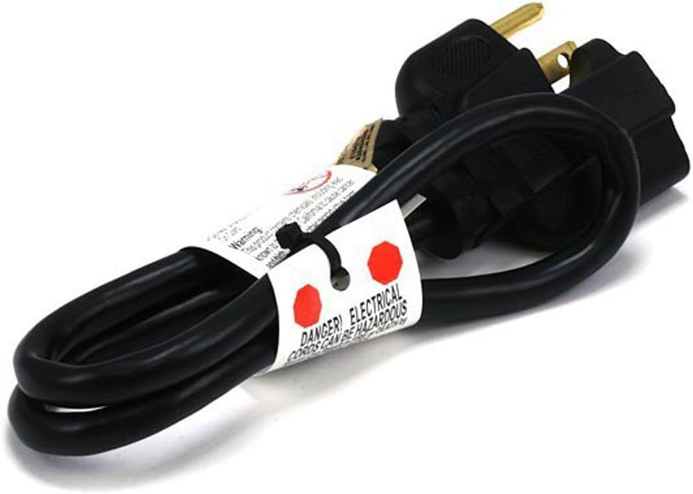 2ft New Premium 16 AWG short Power Extension Cord Cable Pigtail 13A 125V Nema 5-15r 3 prong Black
