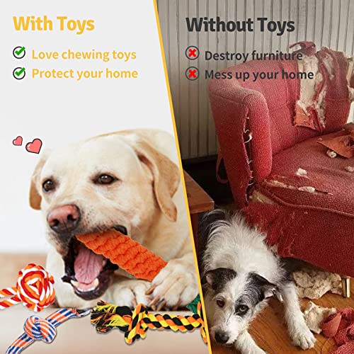 Zeaxuie Luxury Tough Dogs Toys For Aggressive Chewers -12 Pack Valued Dog Toys For Small,Medium Breed & Large Breed With Interactive Dog Rope Toys, Squeaky Dog Chew Toys For Teething #TOP4