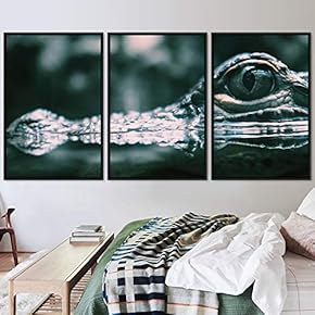 signwin 3 Piece Framed Canvas Wall Art Alligators...