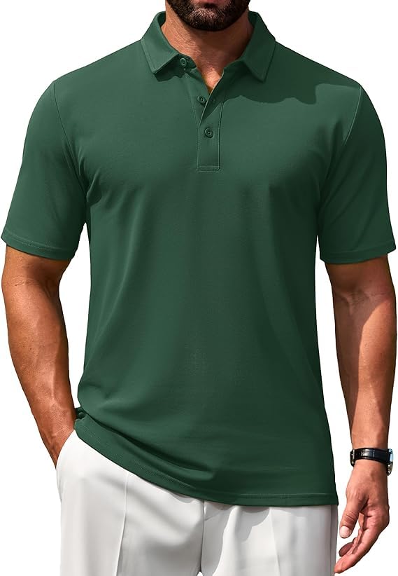 GLAMI Fly Men's Classic Polo Shirt, Black, Short Sleeve with No Tag Collar, 3-Button Placket, Split Hem, Casual Wear T-Shi... - Review, Price and Buying Guide