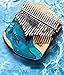 Thumb Piano 21 Keys Kalimba, Portable Finger Piano with Kalimba Song Book Instructions, Tuning Hammer, Storage Case & More! Gift for Beginners Professionals, Beechwood & Ocean Blue Ocean Whale Design