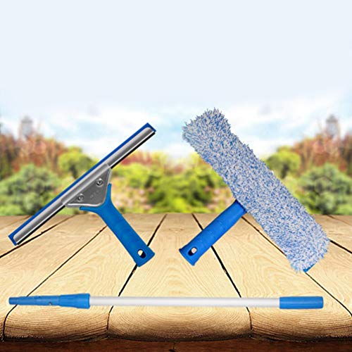 Kit de ferramentas de limpeza de janela e rodo de vidro de microfibra Cabilock 2 peças para limpeza