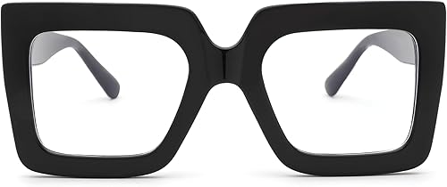 Pro Acme Gafas de bloqueo de luz azul, marcos cuadrados grandes, anteojos falsos para mujer