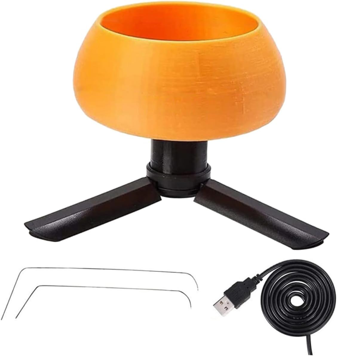 NALACAL Electric Bead Spinner, Adjustable Speed Beading Bowl Spinner Kit with 2 Beading Needles, Automatic Fast Clay Beads Spinner for DIY Bracelets Necklace Jewelry Making, Orange