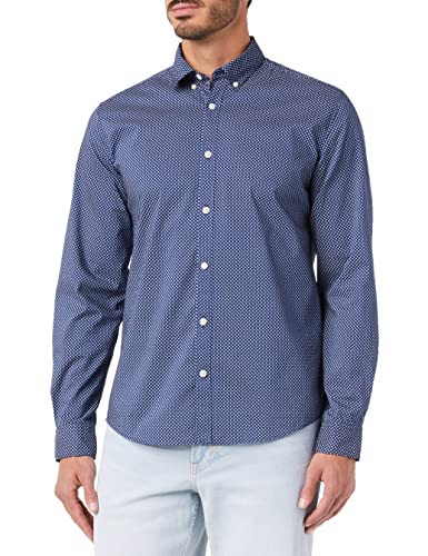 Springfield Camisa Estampada, Navy, S para Hombre