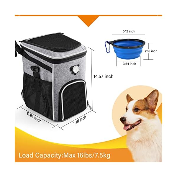 Dog Backpack Carrier with 2 Open Doors