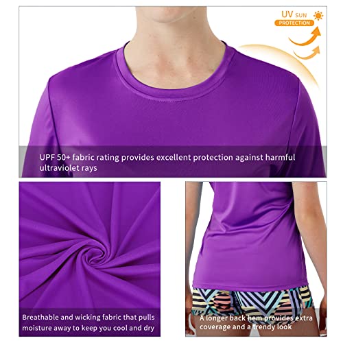 Women's UPF 50+ Short Sleeve Rash Guard Quick Dry Shirt for Hiking Swimming Workout4