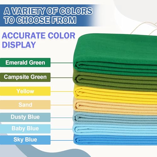 Image of XSEINO Sky Blue Large Felt Fabric 72 inch X 36 inch(2 Square Yards), 1.4 mm Thick Soft Felt Fabric Sheet for Crafts, Blue Series Colors Soft Nonwoven Fabric, Fit for Decoration, Sewing, DIY Crafts