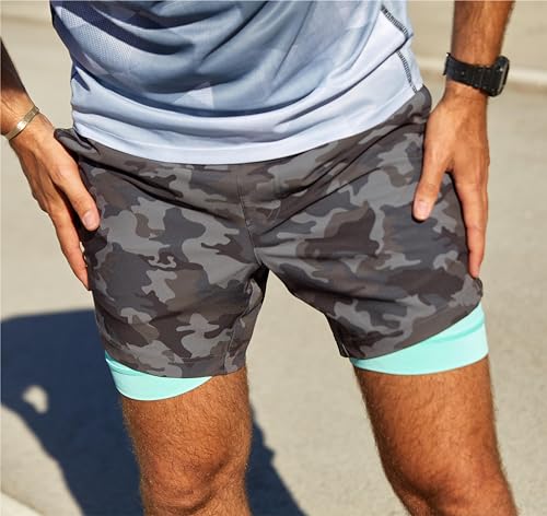 Image of maamgic Mens 5 inch Gym Running Shorts for Men 2 in 1 Quick Dry Workout Athletic Shorts