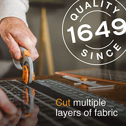 Fiskars Rollschneider 45 mm mit Komfortgriff für verschiedene Stoffe