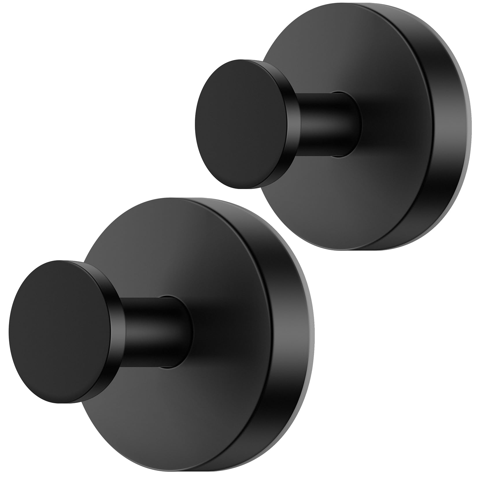 KaloTidy Suction Cup Hooks for Shower, Bathroom, Glass Window, Hanging Loofah, Towels, Coats, Robes, Kitchen and Door Hanger, Heavy-Duty Metal Hooks, Waterproof and Removable,2 Pack (Black)