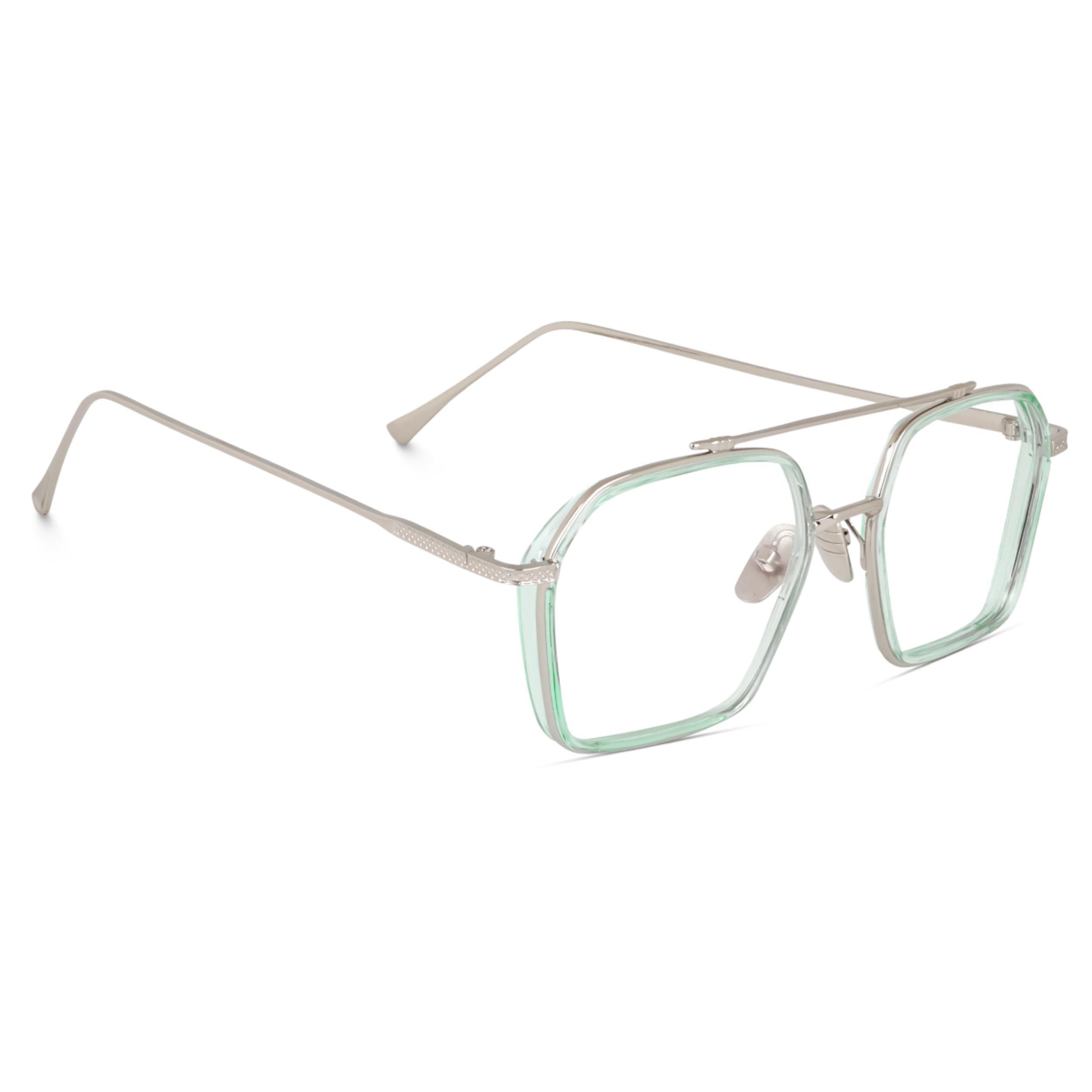 Dervin Blue Light Blocking Glasses Gaming Filter Transparent Hexagon Eyeglasses for Eye Protection Men Women, Computer/Tablet/Laptop/Mobile/TV, Anti-blue & Anti eyestrain (Sea Green) (B0CKK3VCMF) Amazon Price History, Amazon Price Tracker