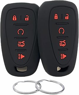 Silicone Rubber Key Fob Cover Compatible with 2016-2024 Chevrolet Blazer Bolt EV Camaro Cruze Equinox Malibu Sonic Spark Traverse Trax Volt HYQ4EA