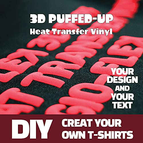 Gio-Flex 3D Puff Vinyl Heat Transfer 10" X 12" - 14 Sheets Foaming Htv Assorted Colors Bundle/Variety Pack, Adhesive Vinyl, Iron-On Transfer, Heat Press With Cricut Silhouette Cameo #TOP7