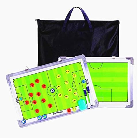 RoseFlower 17.72'' x 11.81'' Coaches Tactical Board, Portable Professional Football/Soccer Magnetic Tactics Strategy Clipboard Training Assistant Equipment with Erasable Write-Wipe Pen and Eraser Cover