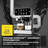 Yoer Kaffeevollautomat mit Milchsystem, Kaffeemaschine, 8 automatische Programme, Touchscreen, 20 bar, 1350W, Milchaufschäumer, Espresso, Cappuccino & Latte, 2-Tassen-Funktion, Creamo EMF03BK, schwarz – Ansicht 6
